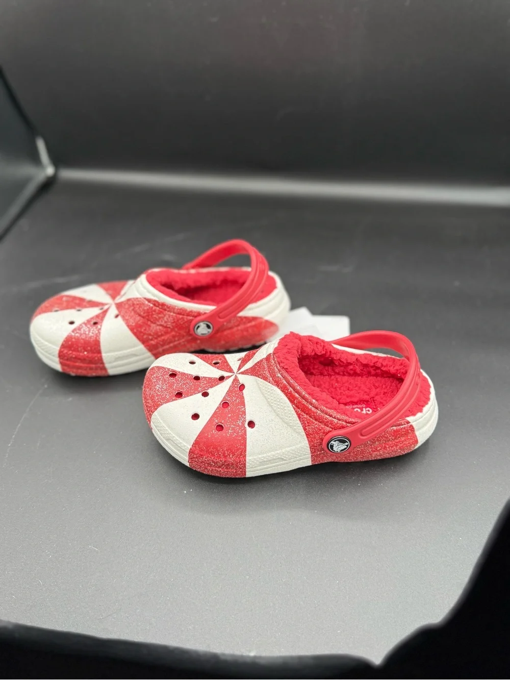 CROCS Kids Red & White Swirl Clog Sandals